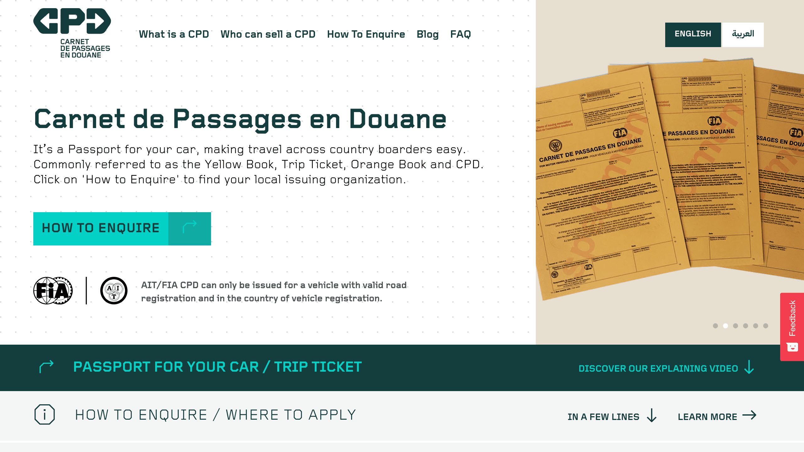 Carnet de Passages Homepage Screenshot, desktop version