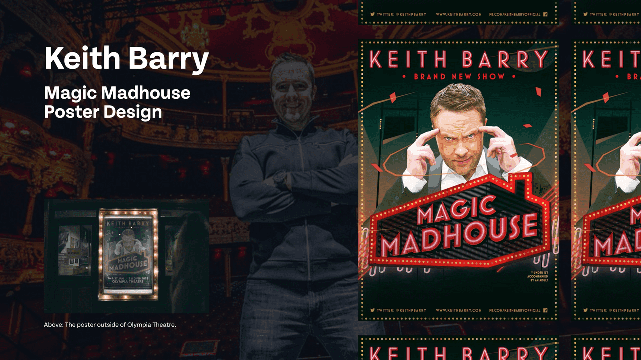 Keith Barry Poster Design: Magic Madhouse (with information)