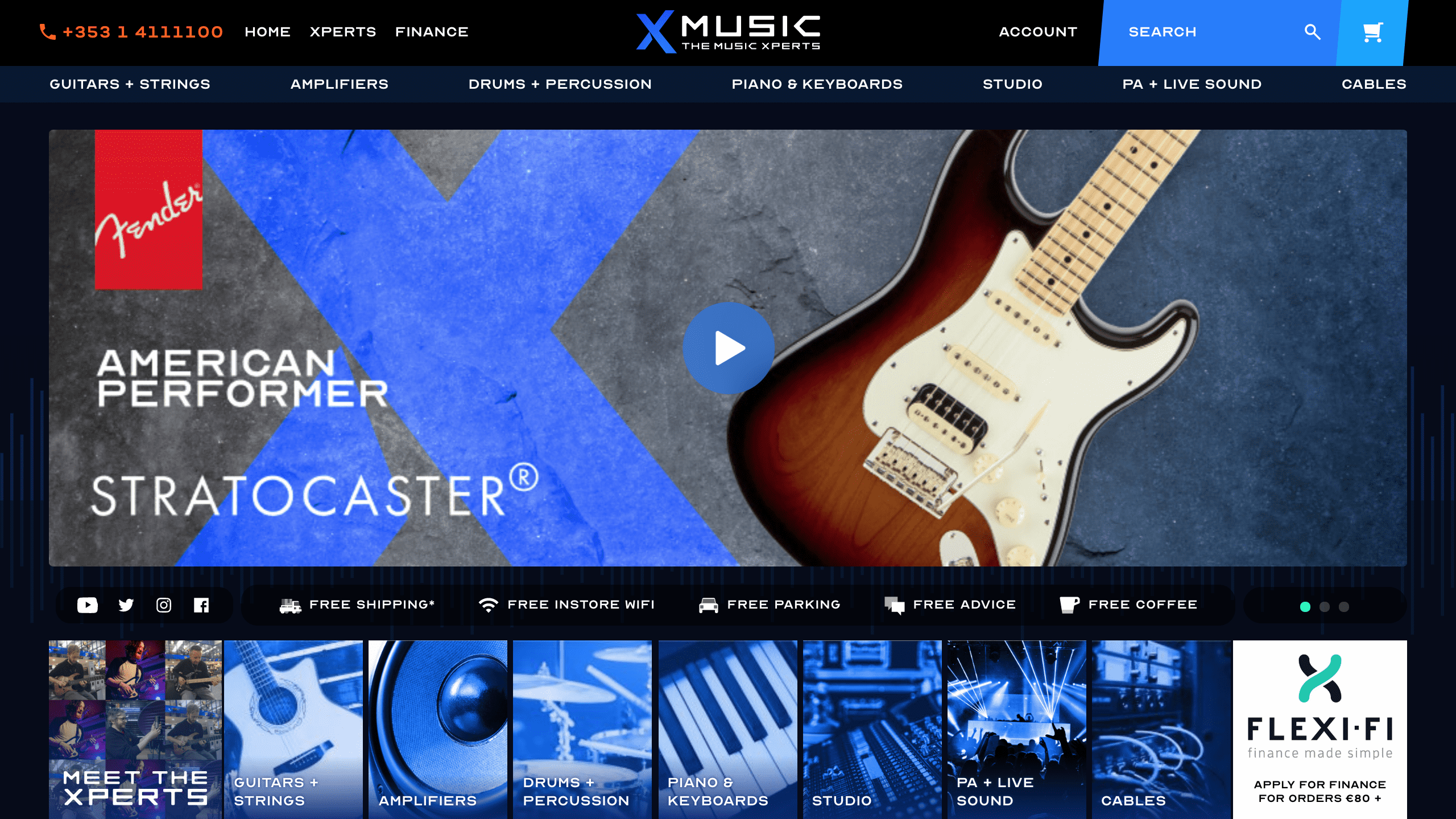 XMusic Homepage Screenshot, desktop version