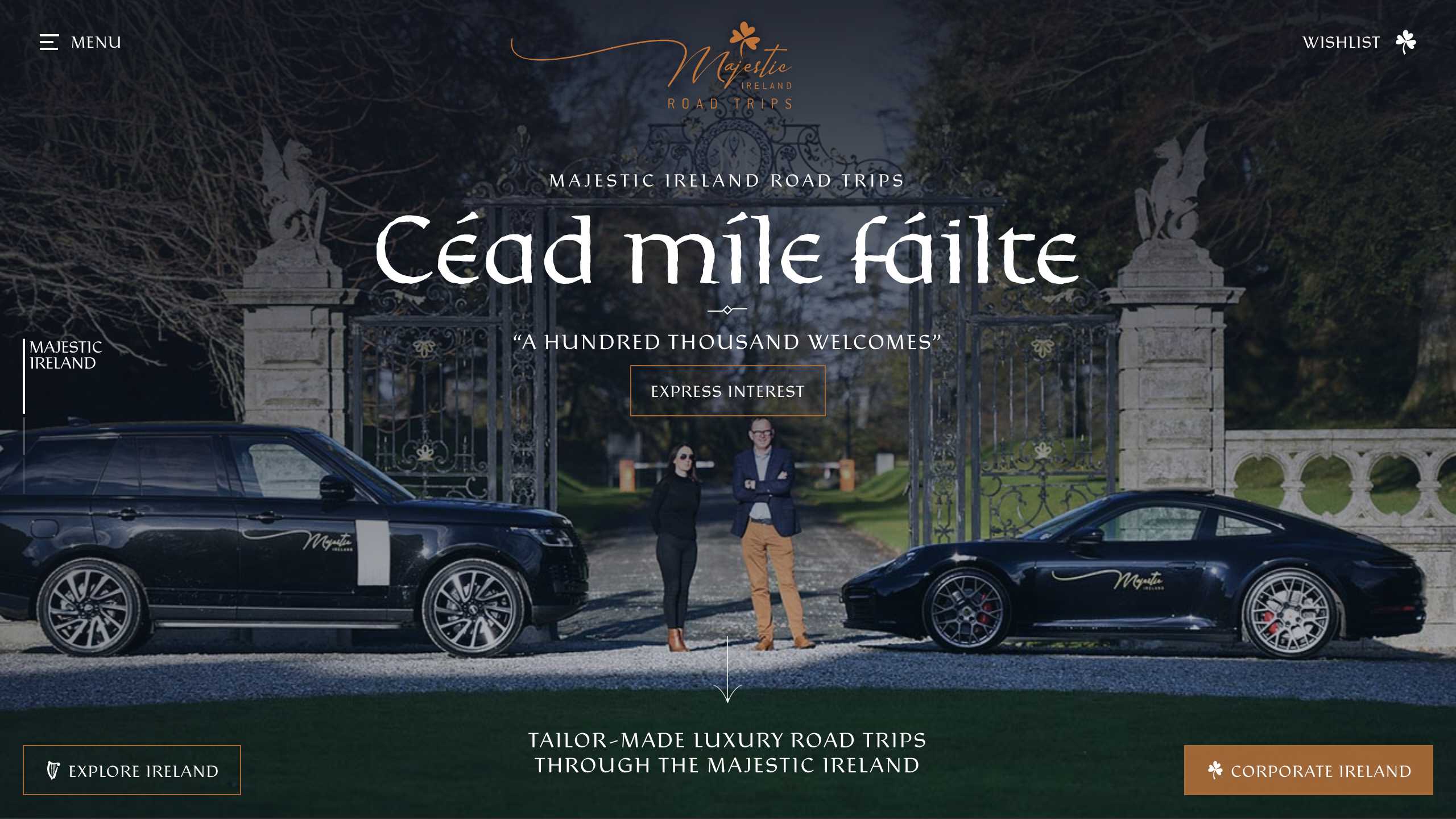 Majestic Ireland Website Design: Homepage Desktop Majestic Ireland Website Design: Homepage Desktop