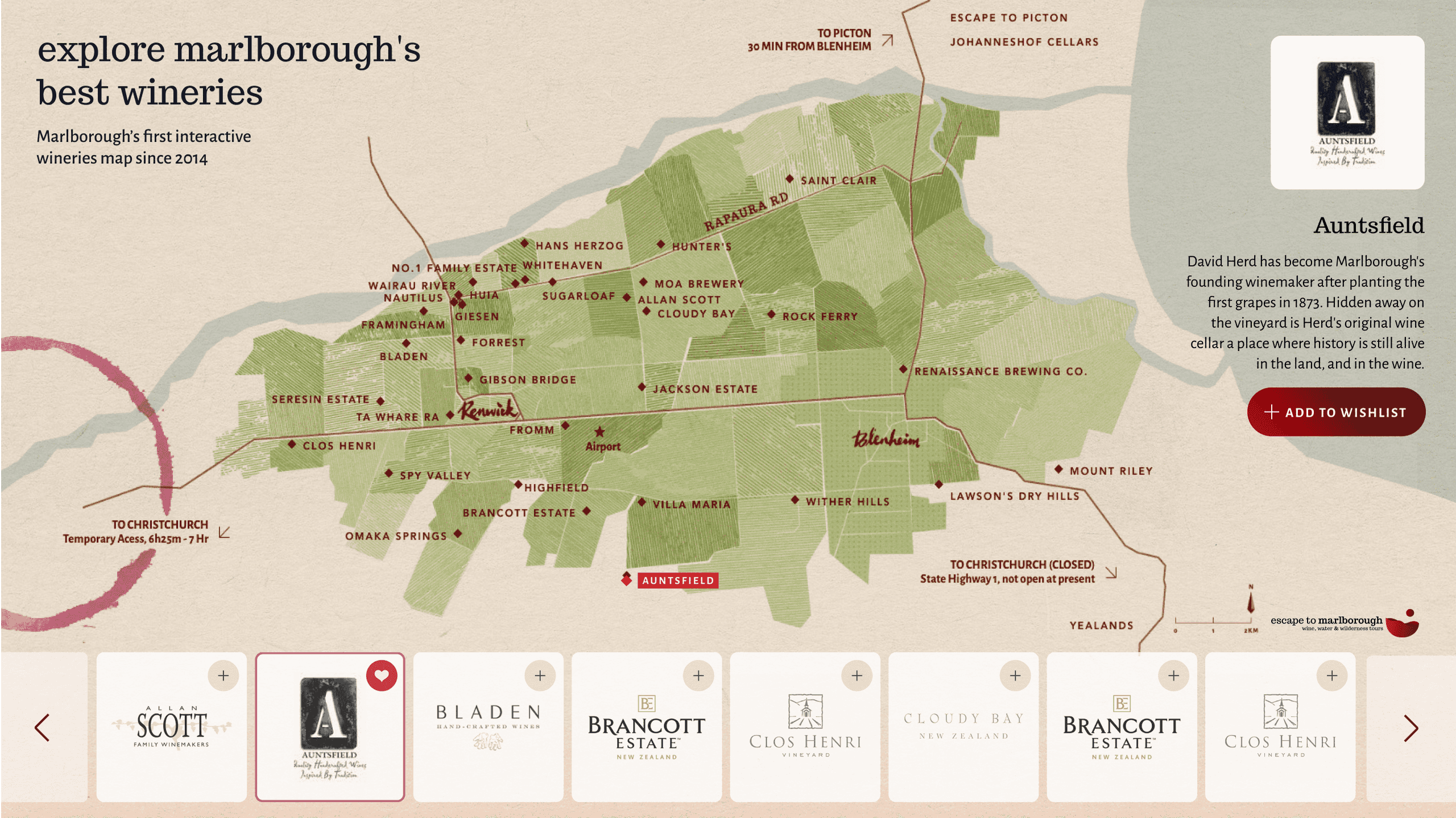 Escape to Marlborough: Interactive Maps Design Escape to Marlborough: Interactive Maps Design